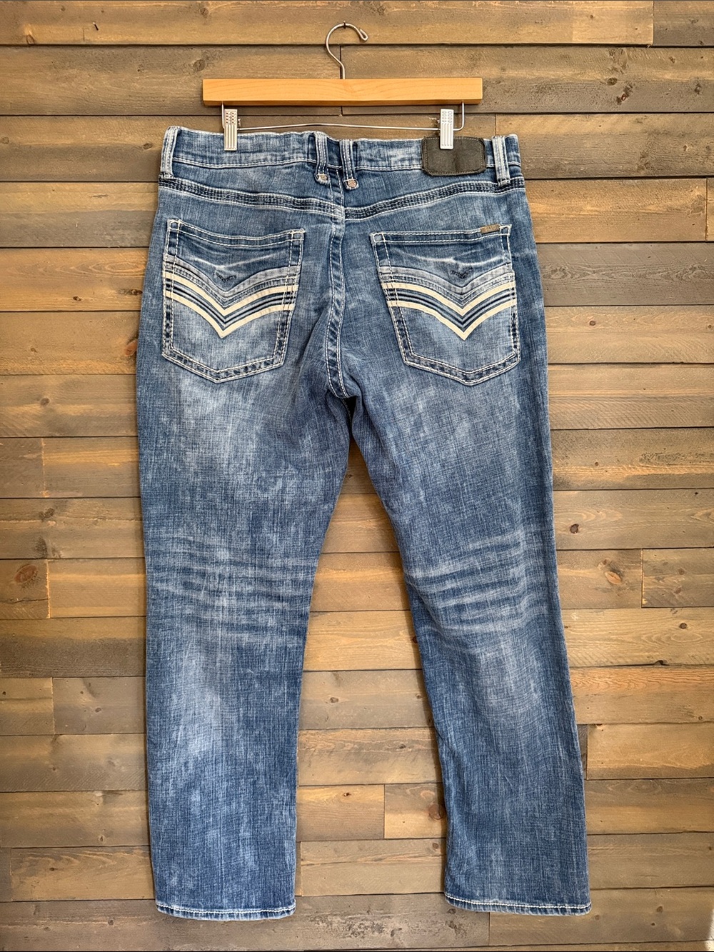 Salvage Supply Co Mayhem Straight Jeans 36R Buckle SLVG23-460 Distressed